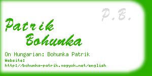 patrik bohunka business card